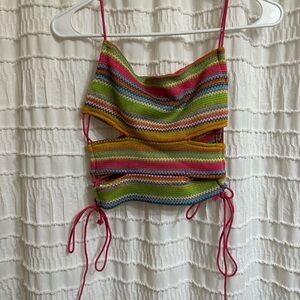 Princess Polly multi color side tie top